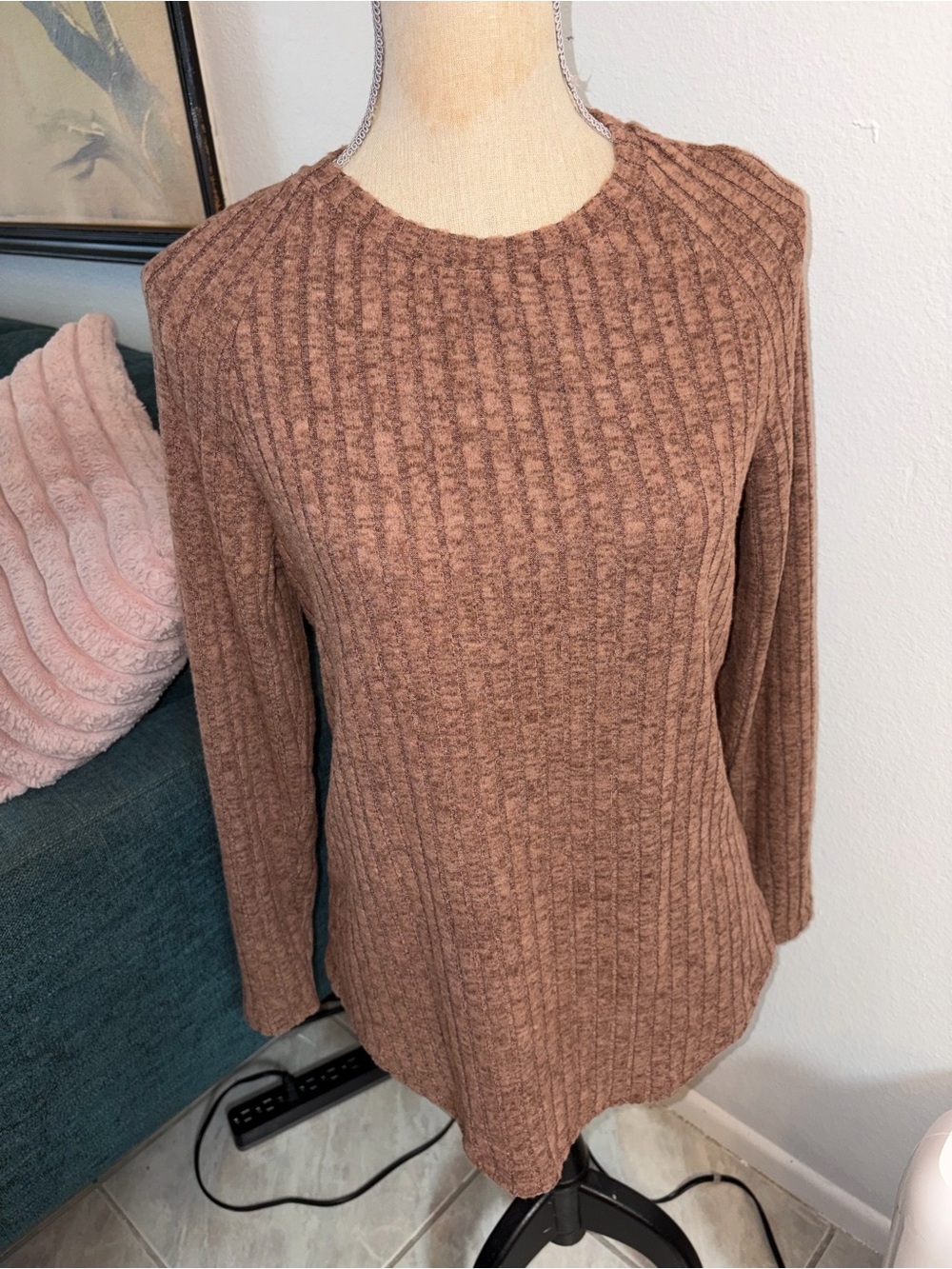 Women’s Small Automet Brown Long Sleeve Sweater Top